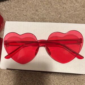 Red & Pink Heart-Shaped Sunglasses